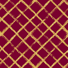 Naklejka premium Patchwork textile pattern. Seamless plaid design background. Merry Christmas cozy pattern.