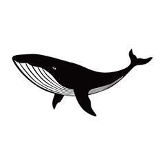 humpback whale silhouette design. sea mammal animal sign and symbol.