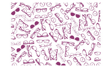 Fototapeta na wymiar Eyeglasses - Glasses Pattern Background