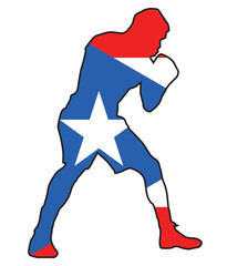 Boxer With Puerto Rico Flag