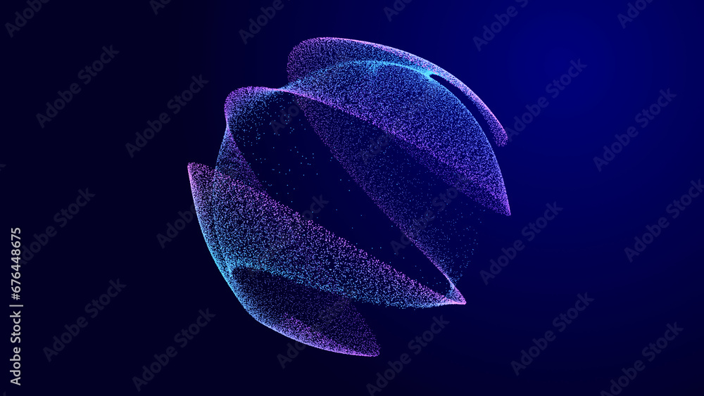 Poster abstract twisted, cosmic wormhole. technology background. data network. 3d rendering.