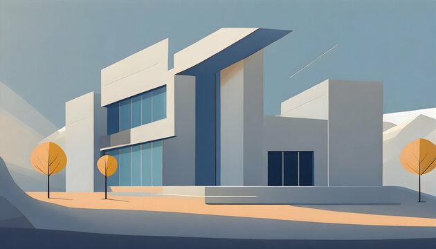 minimalist background, drawing inspiration from architecture. Clean lines and simplified representations of buildings or cityscapes form an artful composition. design, artistic expression.