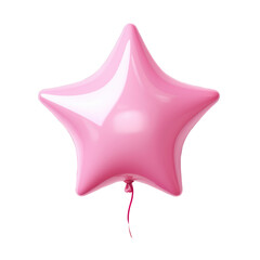 Obraz premium pink star helium balloon. Birthday balloon flying for party and celebrations. Isolated on white background.
