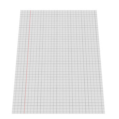 3D rendering illustration of a sheet of grid paper