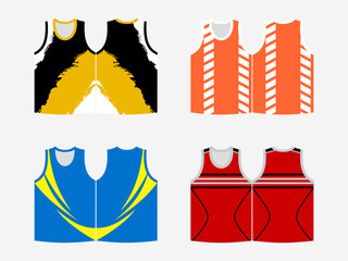 Fototapeta premium SPORTS AUTHLETIC SINGLET PACK OF 4 ARTWORK MOCKUP LATEST DESIGNS 