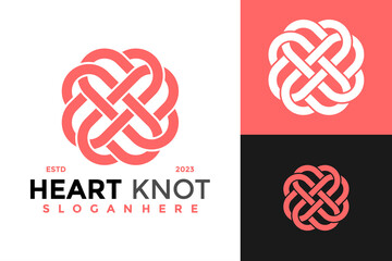 Heart Knot Celtic Logo design vector symbol icon illustration - obrazy, fototapety, plakaty