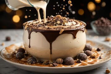 chocolate pudding with nuts