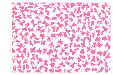Pink Fairy Silhouette Pattern Background
