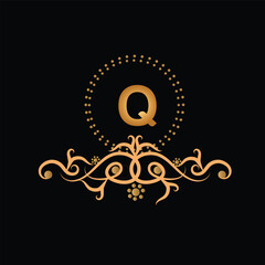 Creative Initial letter Q logo design with modern business vector template. Creative isolated Q monogram logo design
