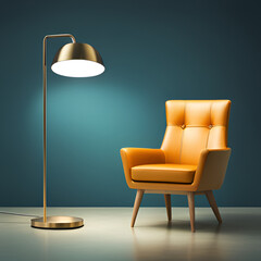 armchair and lamp,generative AI