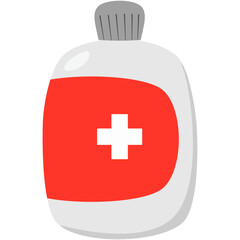 medical bottle, medicine bottle, liquid drug bottle, flat design, illness medicine, white plus