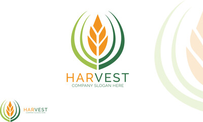 Leaf agriculture logo design template for your brand