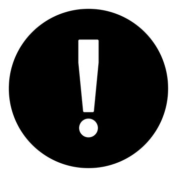recommend clip art: A exclamation symbol in the center. Isolated white symbol in black circle. Vector illustration on white background