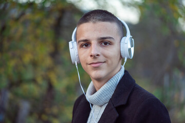 man listening to music