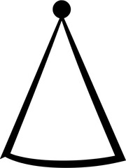 Celebration Party Hat Vintage Outline Icon In Hand-drawn Style