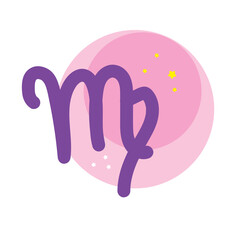 Isolated virgo colored zodiac sign symbol Vector