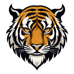 Tiger head cartoon mascot logo vector