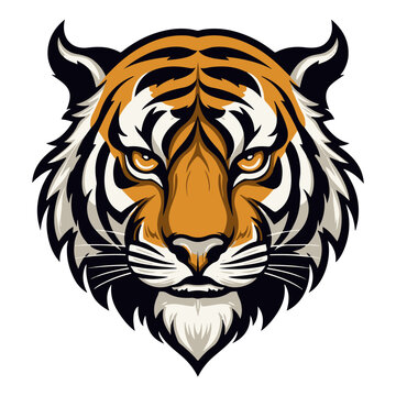 Tiger head cartoon mascot logo vector