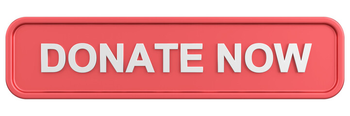 Donate now button. 3D illustration.