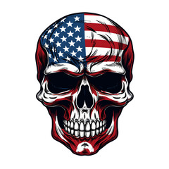 USA flag skull American patriot vector illustration