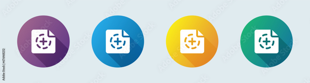 Poster new document solid icon in flat design style. add signs vector illustration.