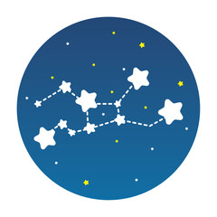 Isolated sagittarius star constellation zodiac symbol Vector