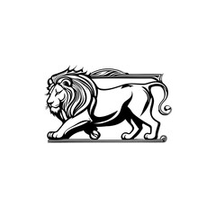 Lion Symbol Logo Drawing Vector, Black Lion Symbol Logo