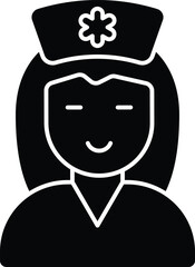 nurse glyph icon design style