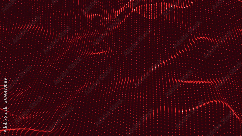 Poster abstract digital particle wave. futuristic dotted wave. technology background vector. vector illustr