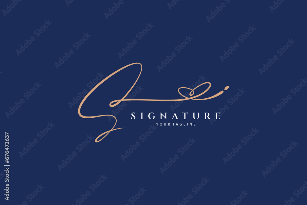 Aufkleber handwritten initial letter s, simple signature vector logo with butterfly shape variation