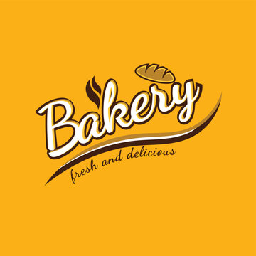 bakery logo design, Bakery fresh and delicious text for banner or poster background vector design