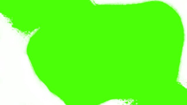 White brush strokes on green screen chroma key. Brush strokes animated