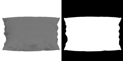 3D rendering illustration of a pillow