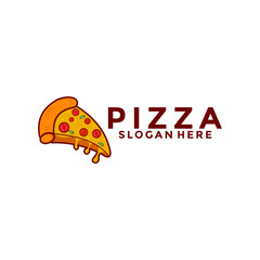 Pizza logo design restaurant food, Pizza Slice, restaurant, icons, Vector illustration template.