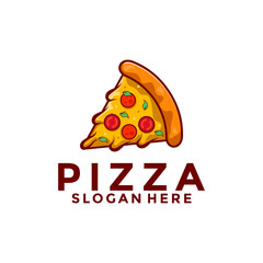 Pizza logo design restaurant food, Pizza Slice, restaurant, icons, Vector illustration template.