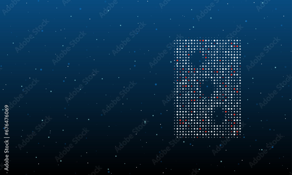 Poster on the right is the three of diamonds playing symbol filled with white dots. background pattern from
