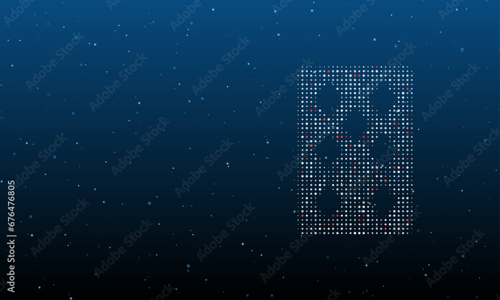 Poster on the right is the seven of diamonds playing symbol filled with white dots. background pattern from
