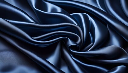 Obraz premium beautiful elegant dark blue silk satin fabric background with waves and folds Texture pattern luxury background