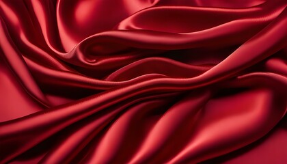 Obraz premium beautiful elegant red silk satin fabric background, with waves and folds Texture luxury, sexy background.