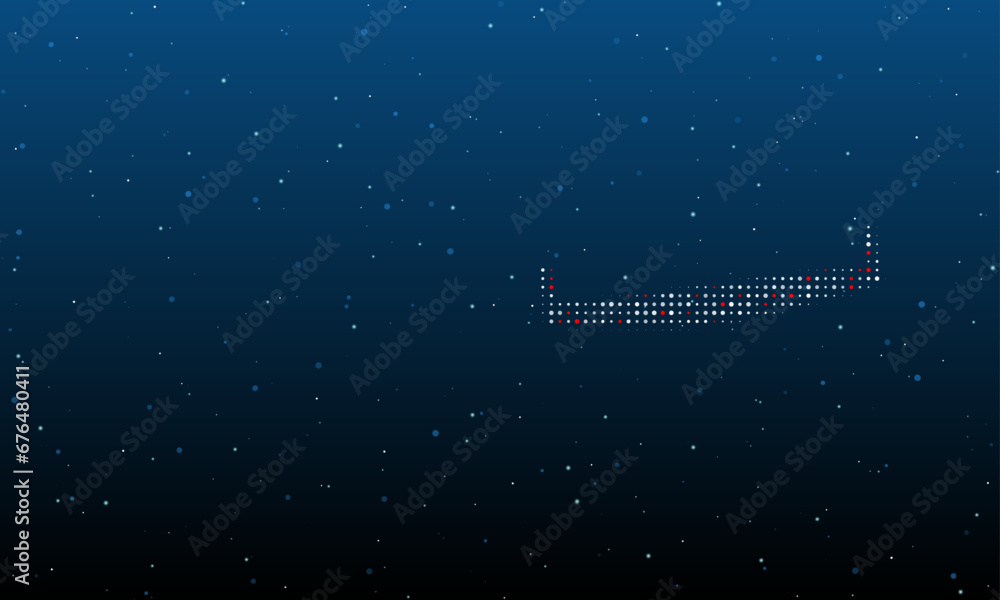 Poster on the right is the two-handed saw symbol filled with white dots. background pattern from dots and c