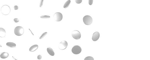 Glorious Cascade: Exquisite 3D Illustration of Glowing silver Confetti