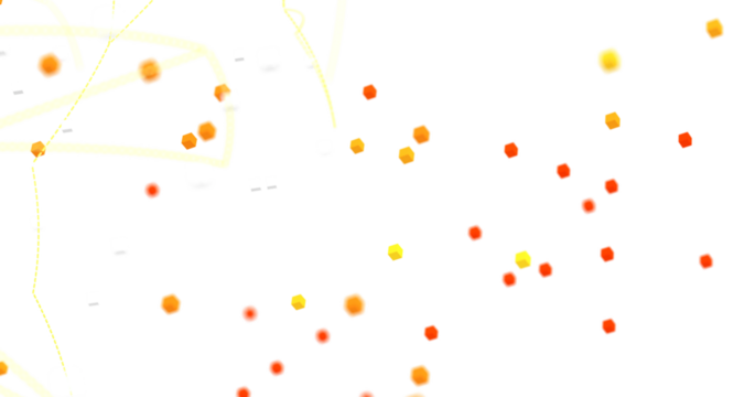 Futuristic geometric double data flow background with connecting dots and lines. Abstract digital