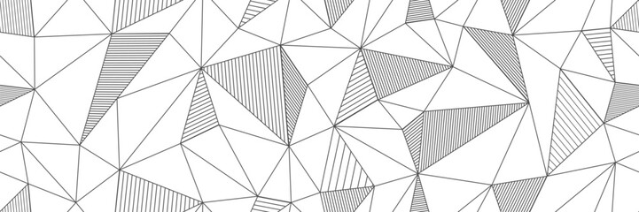 seamless linear pattern forms triangles with hatching elements. Vector illustrations for textures, textiles, simple backgrounds, covers and banners - obrazy, fototapety, plakaty