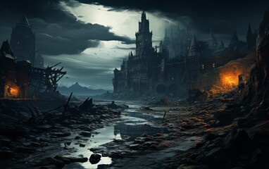 a castle from the dark fantasy world