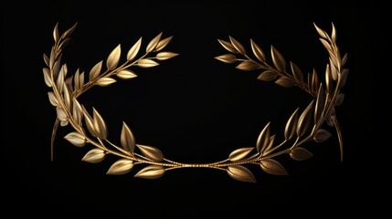 Golden wreath headband set on a black background