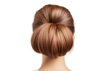 A young woman with an elegant coiffure showcases a stylish bun, emphasizing the intricacies of contemporary hair fashion. - Powered by Adobe