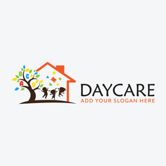 daycare healthcare charity  logo design vector - obrazy, fototapety, plakaty