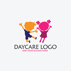daycare healthcare charity logo design vector