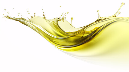 Isolated white backdrop featuring ripples of olive/motor oil.