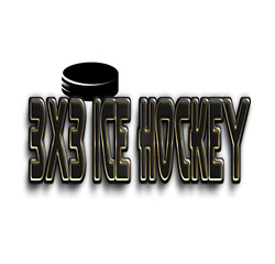 3x3 ice hockey sport illustration on white background graphic.